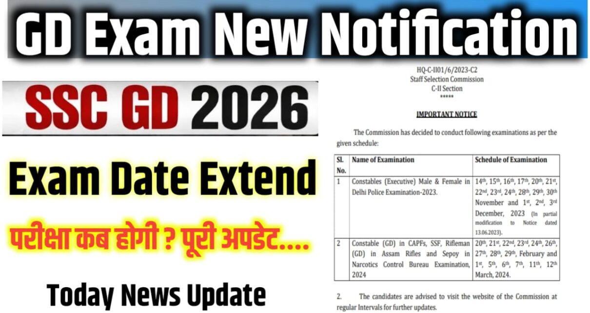 SSC GD Exam Date Out 2026