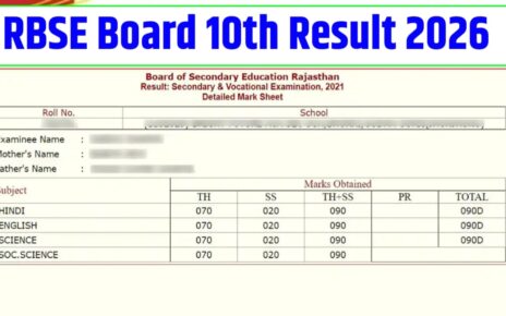 RBSE Class 10th Result 2026
